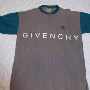 vintage 80's Givenchy Paris NY Active sweatshirt 100% cotton US XL gray and teal